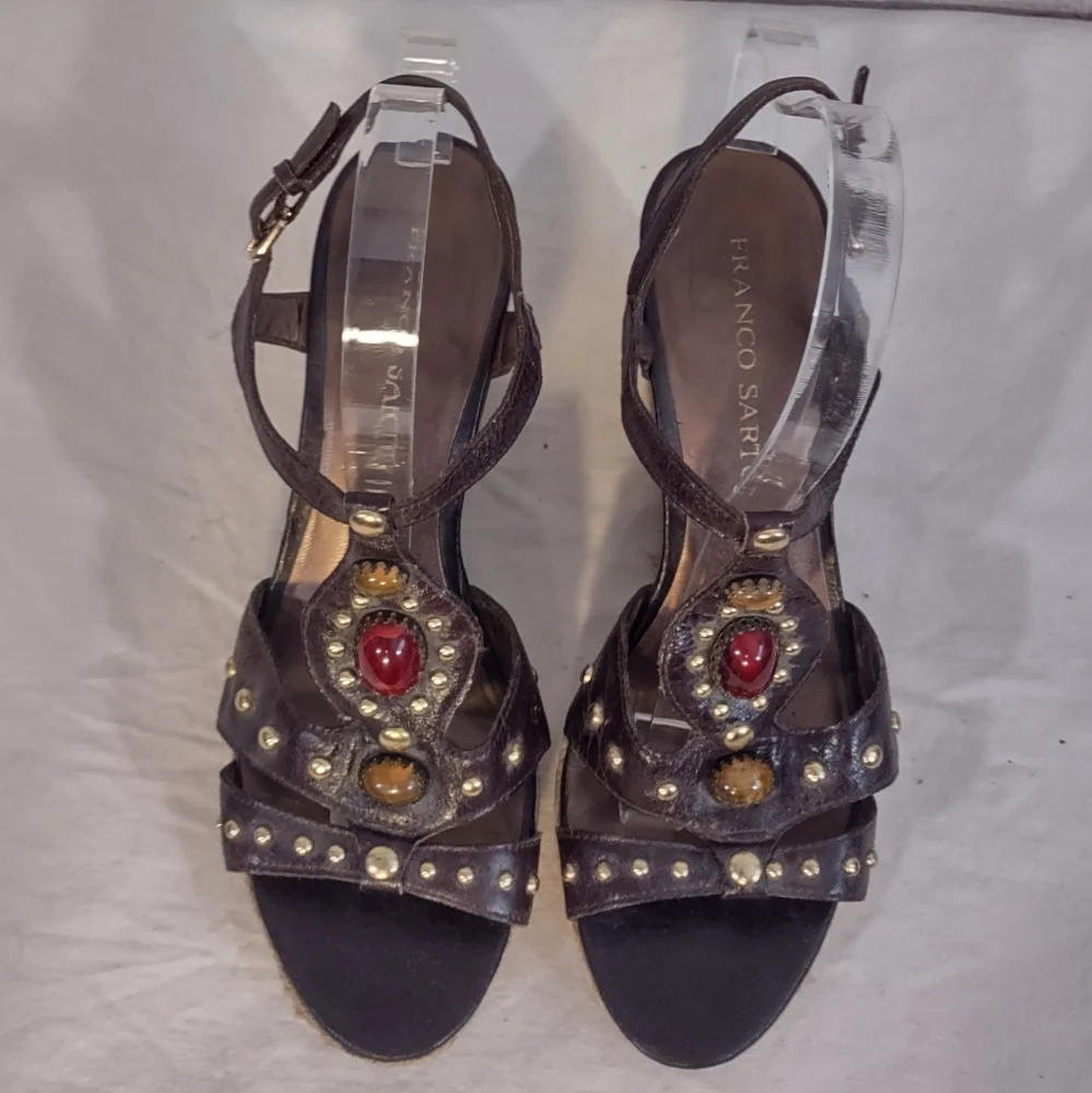 Franco Sarto brown platform sandals - Picture 5 of 6
